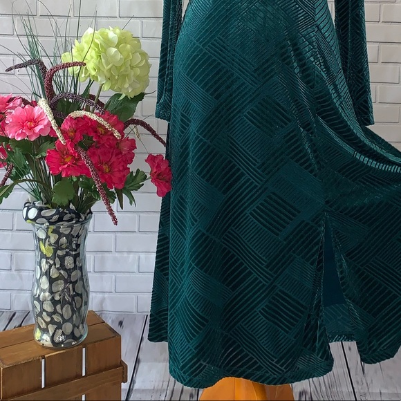 Ali & Jay I'm Nominated Teal Velvet  Midi Dress M - Picture 12 of 13